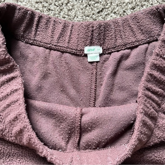 Aerie “snowed in fleece boxer” brown relic shorts size small - Picture 2 of 5